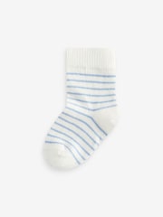 Blue/White 7 Pack Baby Socks (0mths-2yrs) - Image 7 of 8