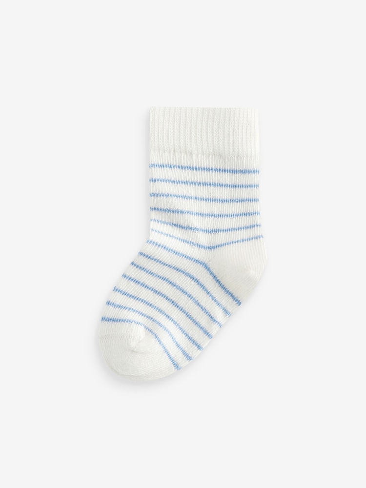 Blue/White Baby Socks 7 Pack (0mths-2yrs) - Image 7 of 8