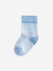 Blue/White 7 Pack Baby Socks (0mths-2yrs) - Image 8 of 8