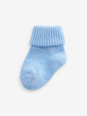 Blue/Grey Roll Top Baby Socks 4 Pack (0mths-2yrs) - Image 2 of 5
