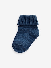 Blue/Grey Roll Top Baby Socks 4 Pack (0mths-2yrs) - Image 4 of 5