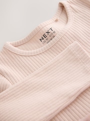 Pink Bunny Long Sleeve Ribbed Mesh Dress (3mths-7yrs) - Image 4 of 4