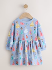 Blue Disney Princesses Long Sleeve Sweat Dress (9mths-7yrs) - Image 1 of 4