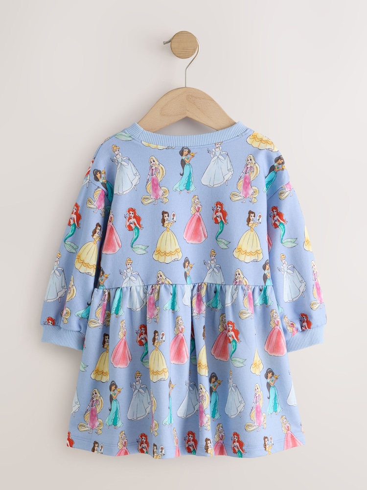 Blue Disney Princesses Long Sleeve Sweat Dress (9mths-7yrs) - Image 2 of 4