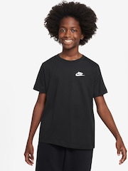 Czarny - Nike Club 100% Cotton T-Shirt - Image 1 of 6