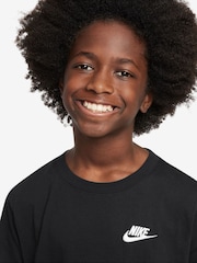 Czarny - Nike Club 100% Cotton T-Shirt - Image 3 of 6