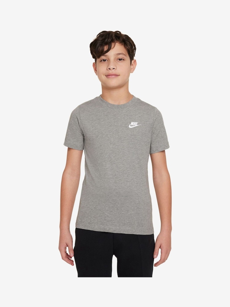 Nike Dark Grey Heather Club 100% Cotton T-Shirt - Image 1 of 7