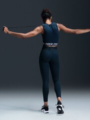 Темно-синий - Укороченная майка Nike Pro 365 Dri-FIT - Изображение 2 из 5