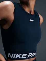 Темно-синий - Укороченная майка Nike Pro 365 Dri-FIT - Изображение 3 из 5