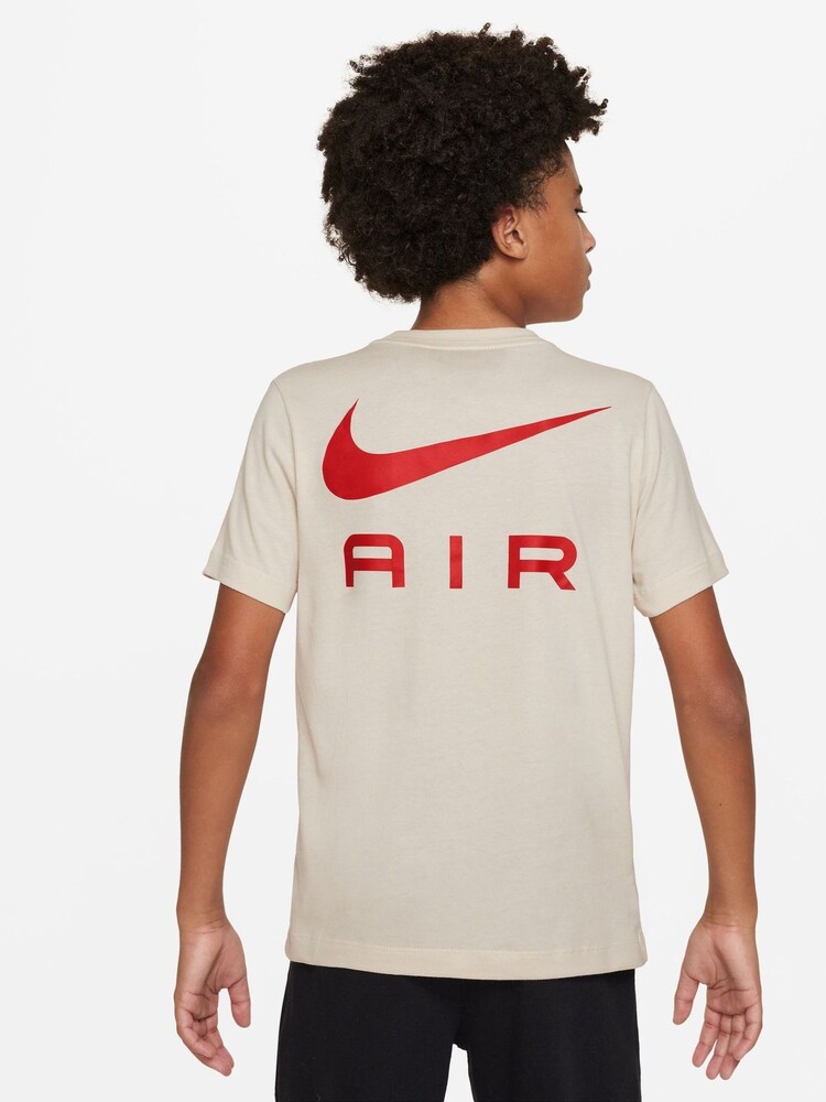 Nike Neutral/Red 100% Cotton Air T-Shirt - Image 2 of 3 Nike Neutral/Red 100% Cotton Air T-Shirt - Image 2 of 3