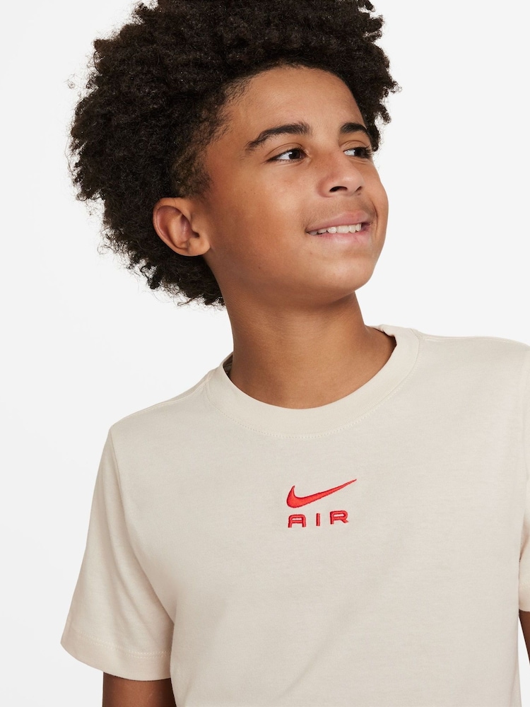 Nike Neutral/Red 100% Cotton Air T-Shirt - Image 3 of 3 Nike Neutral/Red 100% Cotton Air T-Shirt - Image 3 of 3