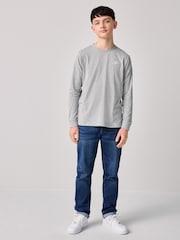 Nike Dark Grey Marl Sportswear Long Sleeve 100% Cotton T-Shirt - Image 2 of 6
