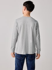 Nike Dark Grey Marl Sportswear Long Sleeve 100% Cotton T-Shirt - Image 3 of 6