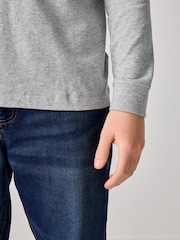 Nike Dark Grey Marl Sportswear Long Sleeve 100% Cotton T-Shirt - Image 6 of 6