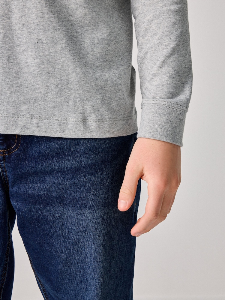 Nike Dark Grey Marl Sportswear Long Sleeve 100% Cotton T-Shirt - Image 6 of 6