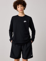 Negro - Camiseta deportiva de manga larga 100% algodón de Nike - Imagen 1 de 6
