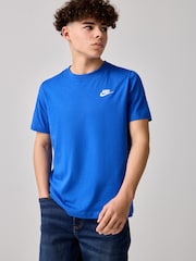 Živo modra - Nike Club 100% bombažna majica - Slika 1 iz 5