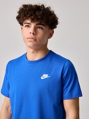 Živo modra - Nike Club 100% bombažna majica - Slika 5 iz 5