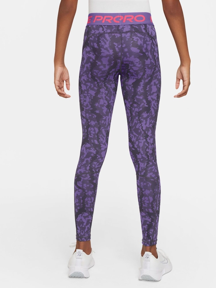 Пурпурный с рисунком - Леггинсы Nike Pro Dri-fit - Image 2 of 5