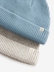 Blue/Grey Baby Beanie Hats 2 Pack (0mths-2yrs) - Image 7 of 7