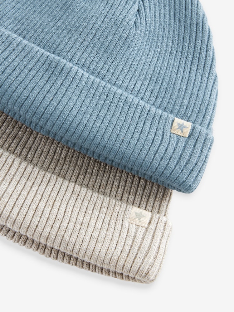 Blue/Grey Baby Beanie Hats 2 Pack (0mths-2yrs) - Image 7 of 7