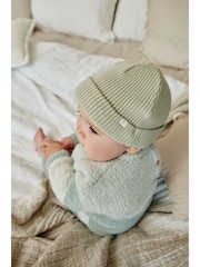 Rust Brown/Sage Green Baby Beanie Hats 2 Pack (0mths-2yrs) - Image 2 of 8