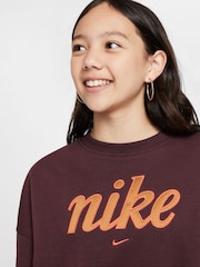 Бургундский - Толстовка Nike Club Fleece Boxy Sweatshirt - Image 3 of 4