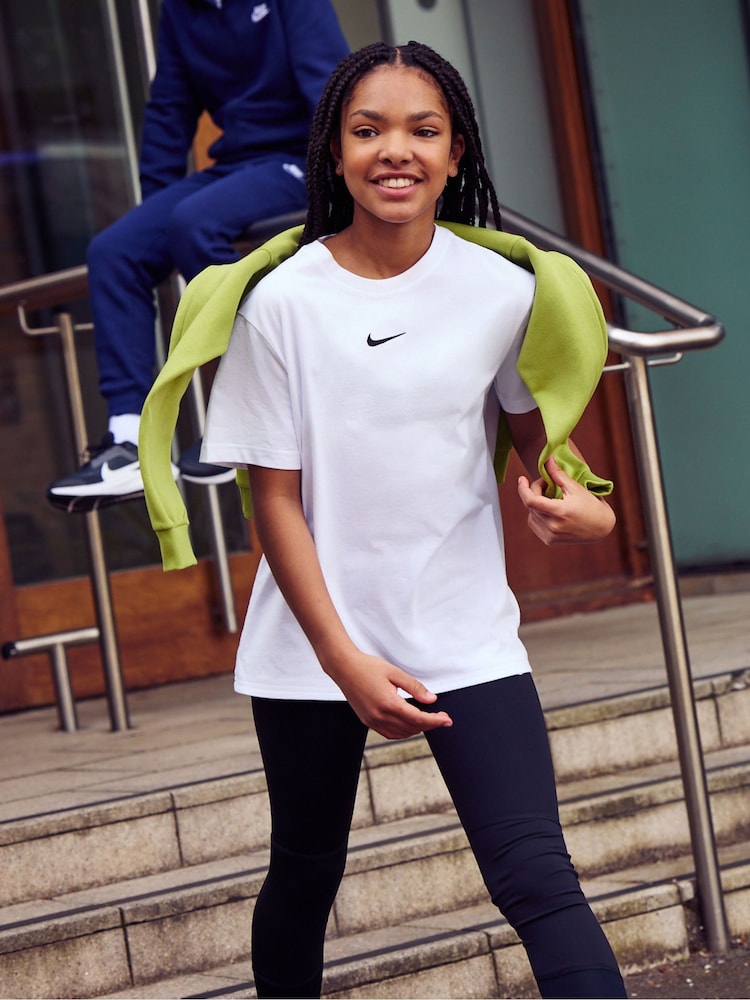 Nike White Sportswear Boxy 100% Cotton T-Shirt - Image 1 of 4