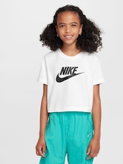Blanco - Nike Cropped 100% Cotton T-Shirt - Imagen 1 de 4