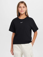 Nike Black Sportswear Boxy 100% Cotton T-Shirt - Image 1 of 7