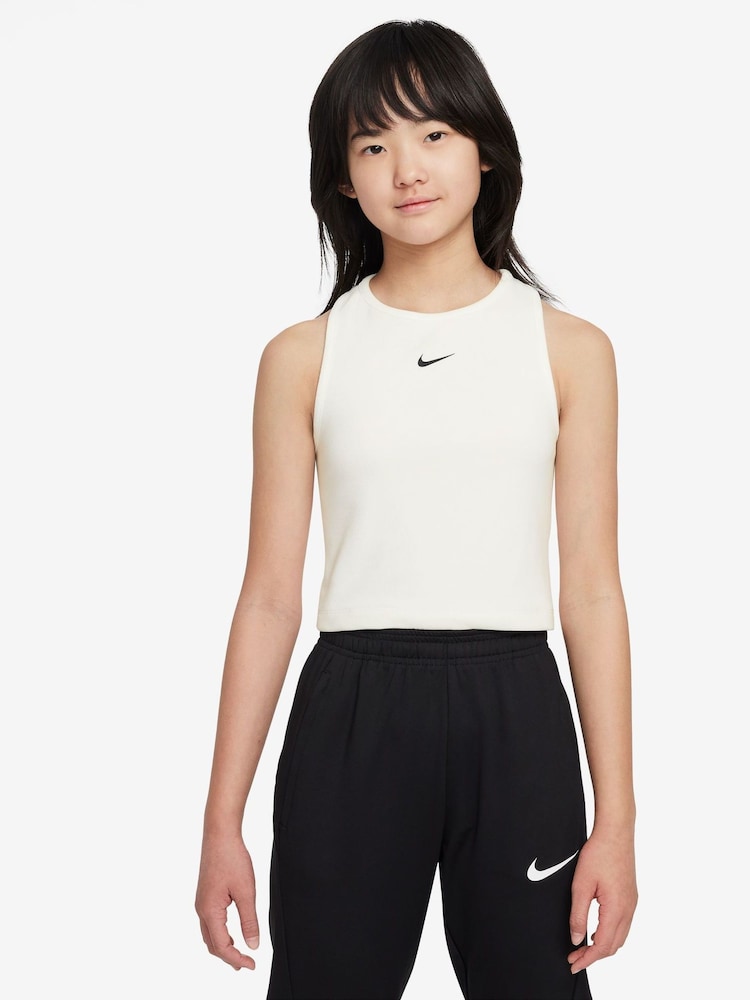 Белый - майка в рубчик Nike спортивная одежда - Image 1 of 4