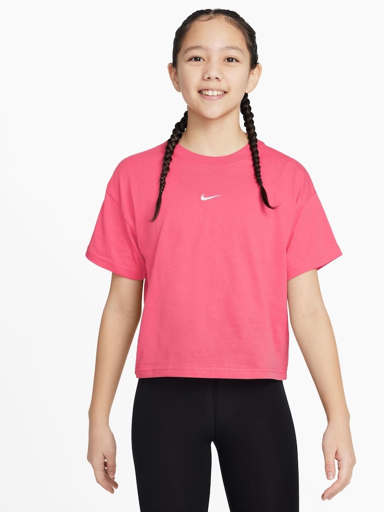 Nike Bright Pink Sportswear Boxy T-Shirt - Image 1 of 4