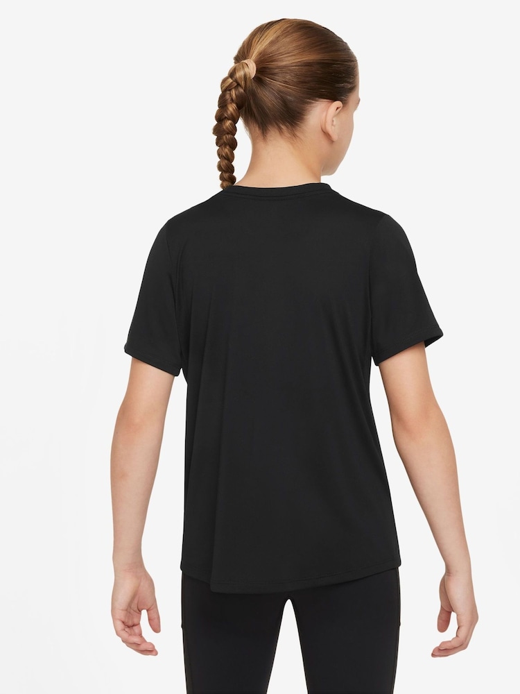 Nike Black One Dri-FIT Short Sleeve T-Shirt - Image 2 of 3