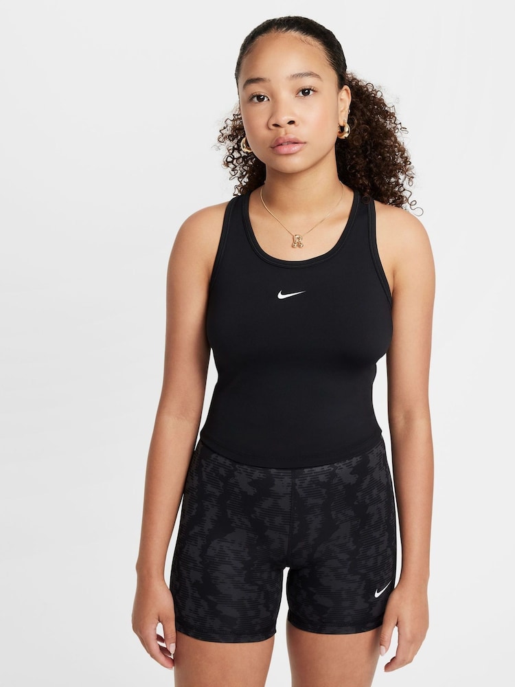 Nike Black One Dri-FIT Tank Vest Top - Image 1 of 8 Nike Black One Dri-FIT Tank Vest Top - Image 1 of 8