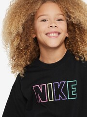 Nike Black Multi Coloured Logo 100% Cotton T-Shirt - Image 3 of 3