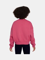 Nike Bright Pink Club Fleece Boxy Crewneck Sweatshirt - Image 2 of 3