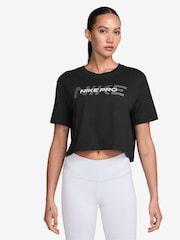 črna - Nike Pro Short-Sleeve Cropped T-Shirt - Slika 1 iz 3