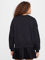 Čierna - Nike Club Fleece Boxy Crewneck Sweatshirt - Obrázok 2 z 3