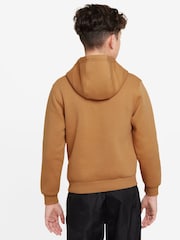 Nike Brown Club Varsity Logo French Terry Hoodie - Image 2 of 3