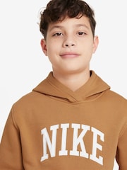 Nike Brown Club Varsity Logo French Terry Hoodie - Image 3 of 3