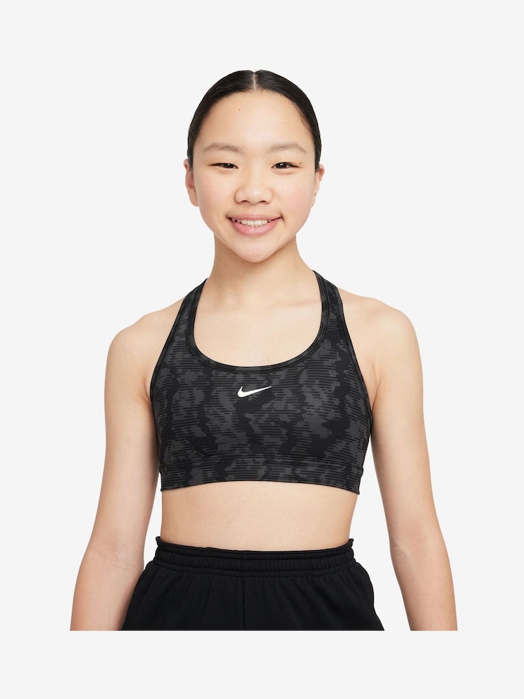 Nike Black Pro Swoosh Reversible All-Over Print Sports Bra - Image 1 of 6