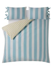 Laura Ashley Seaspray Lille Stripe 100% Cotton Duvet Cover and Pillowcase Set - Image 4 of 7