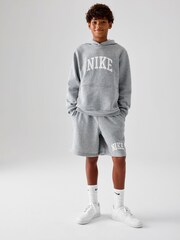 Nike Grey Club Varsity Logo French Terry Hoodie - Image 2 of 5