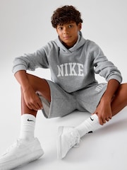 Nike Grey Club Varsity Logo French Terry Hoodie - Image 4 of 5