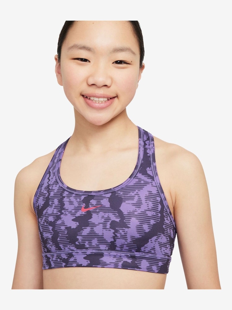 Nike Purple Print Pro Swoosh Reversible All-Over Print Sports Bra - Image 3 of 3