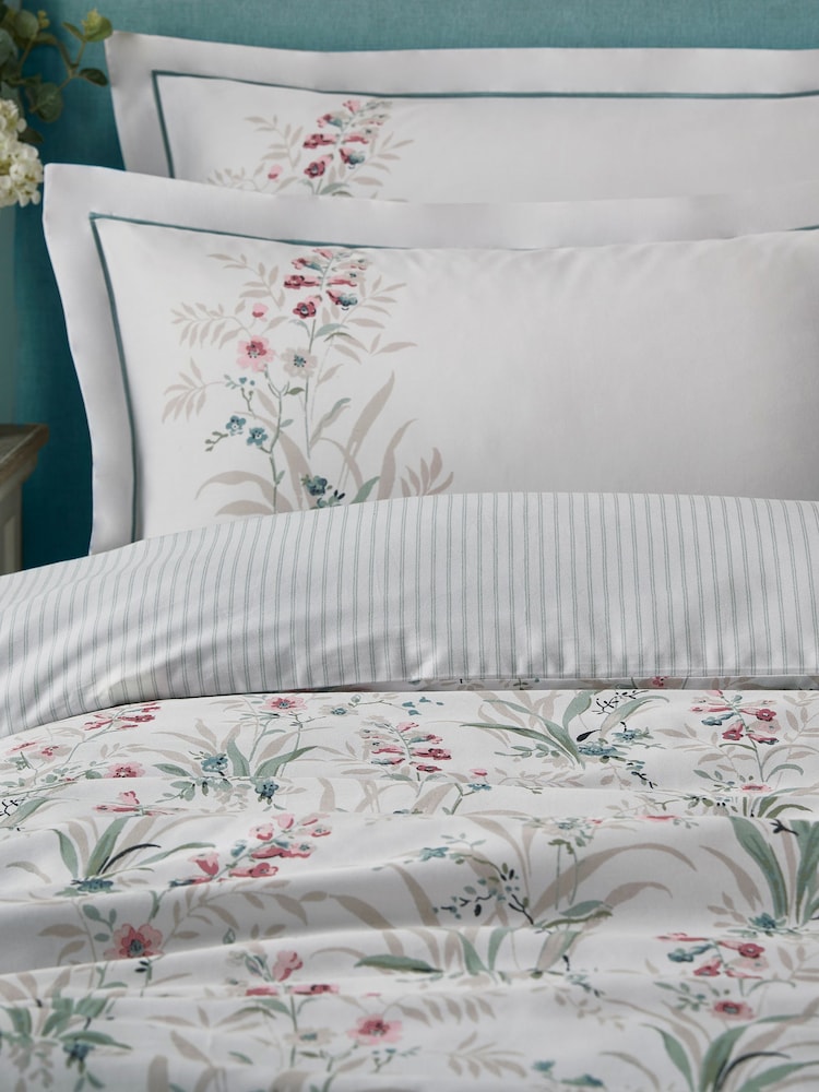 Laura Ashley Set of 2 Soft Natural Mosedale Posy 100% Cotton Pillowcases - Image 1 of 6