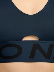 Nike Blue Pro Indy Plunge Medium Support Padded Sports Bra - Image 4 of 8
