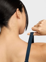 Nike Blue Pro Indy Plunge Medium Support Padded Sports Bra - Image 6 of 8