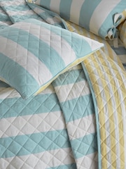 Laura Ashley Seaspray Lille Stripe Feather 100% Cotton Cushion - Image 1 of 2