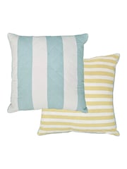 Laura Ashley Seaspray Lille Stripe Feather 100% Cotton Cushion - Image 2 of 2